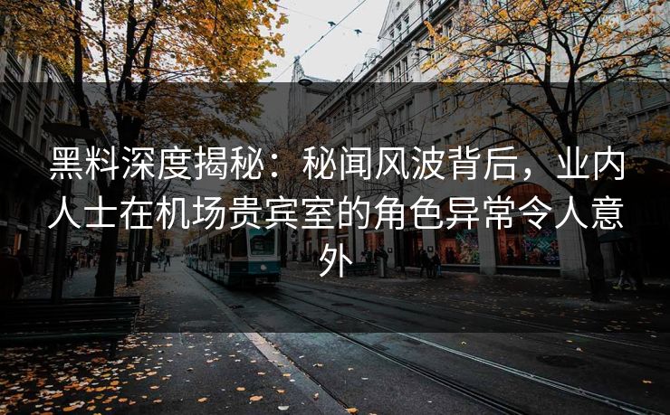 黑料深度揭秘：秘闻风波背后，业内人士在机场贵宾室的角色异常令人意外