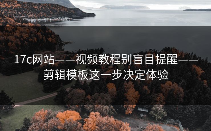 17c网站——视频教程别盲目提醒——剪辑模板这一步决定体验